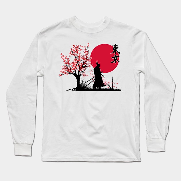 Samurai Story | HDR Graphics Japanese Art Long Sleeve T-Shirt by VISUALUV